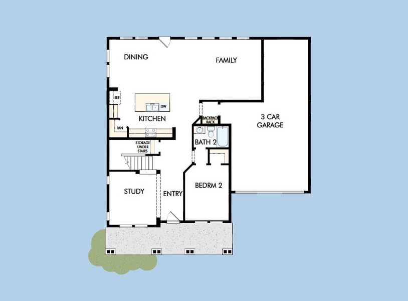 2D floor plan layout for the The Whitetail by David Weekley Homes in Whitley Preserve – Enclave Collection, Mint Hill, NC (Image 4).