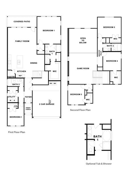 2D floor plan layout for the The Fitzgerald by D.R. Horton in Mayfair, New Braunfels, TX (Image 3).