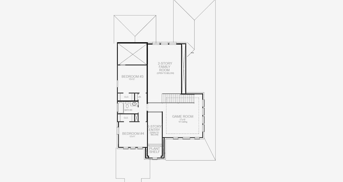 2D floor plan layout of this home in Lariat 50', Liberty Hill, TX (Image 2).