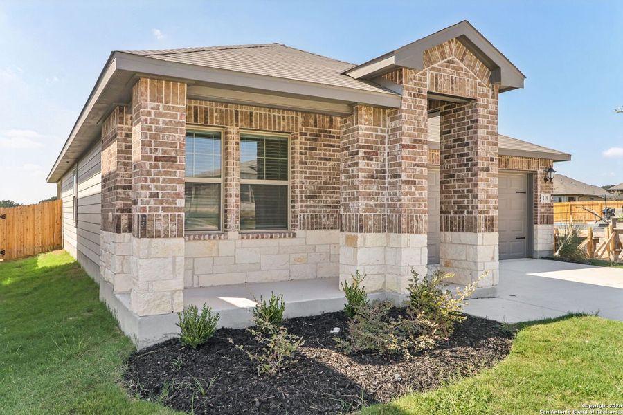 Exterior details and patio area of a home in Legendary Trails - Premier Series, Cibolo (Image 25). Exterior details and patio area of a home in Legendary Trails - Premier Series, Cibolo (Image 25).