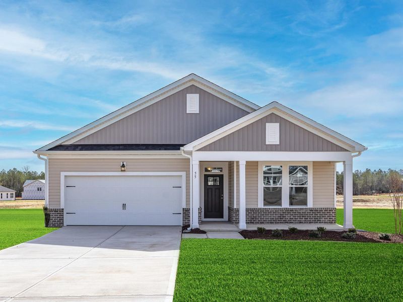 Representative exterior photo of a completed home built from the The Franklin C by Davidson Homes LLC in Retreat at North Main, Lillington, NC (Image 22).