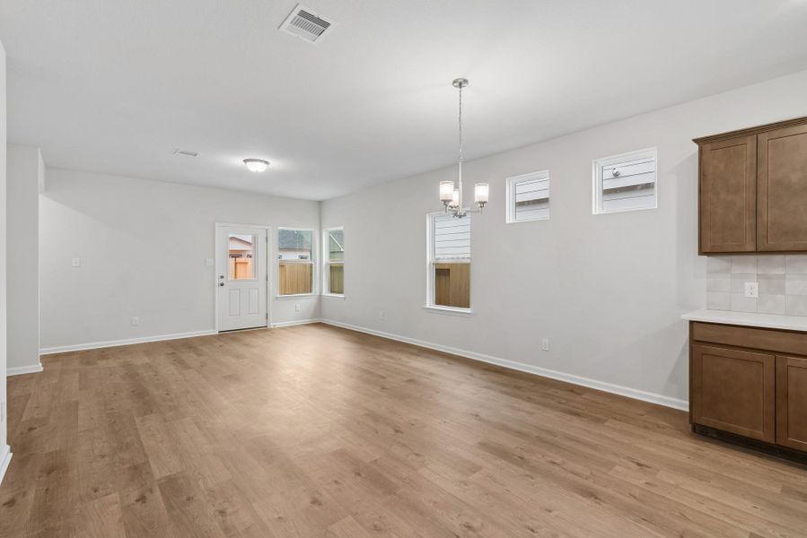 The Kettering II- Dining Area into Family Room