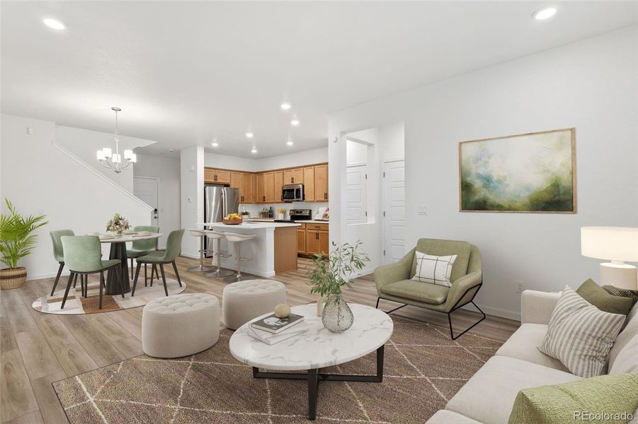 Furnished interior view inside a new home in The Aurora Highlands Horizon Collection, Aurora (Image 19).