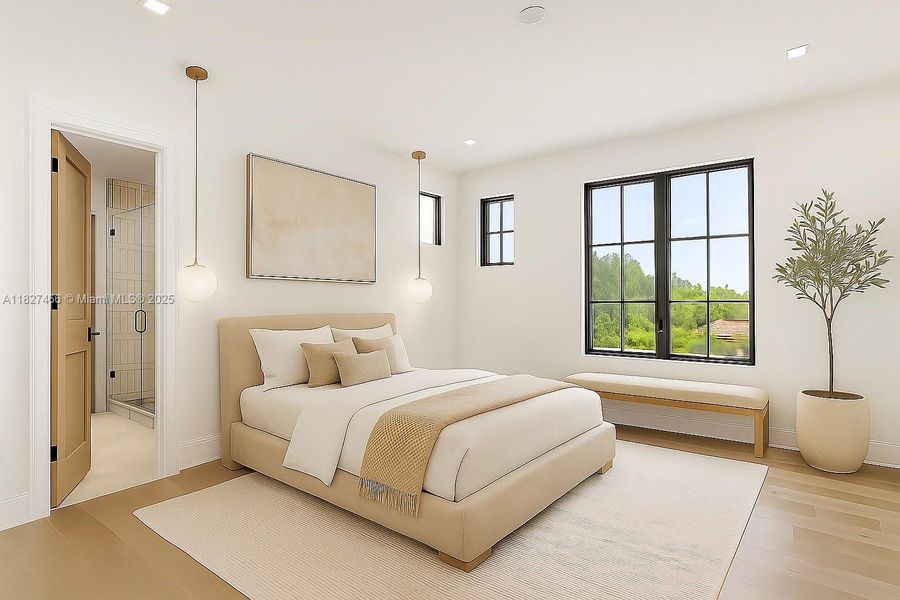 Furnished interior view inside a new home in , Miami (Image 10).