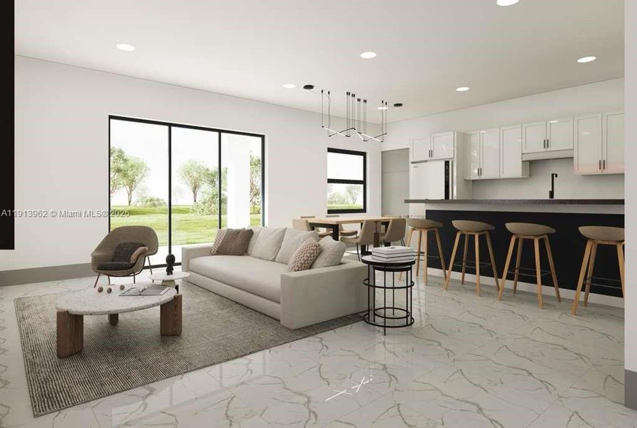 Furnished interior view inside a new home in , Cape Coral (Image 11). Furnished interior view inside a new home in , Cape Coral (Image 11).