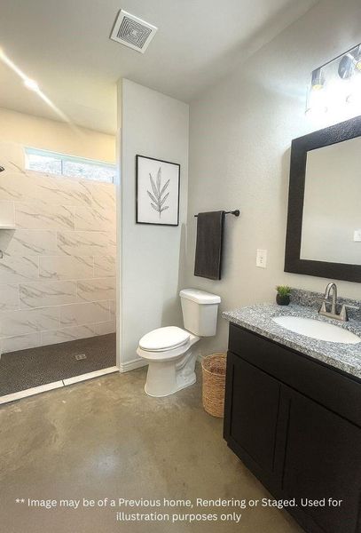 Primary Suite Bathroom with a Spa like Walk-In shower & Dual Vanity Sinks Primary Suite Bathroom with a Spa like Walk-In shower & Dual Vanity Sinks