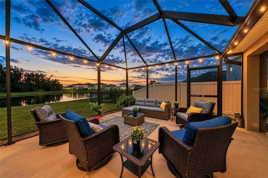 Exterior details and patio area of a home in Bella Lago, Parrish (Image 31).