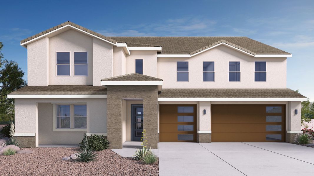 Representative exterior photo of a completed home built from the Magnolia by D.R. Horton in The Ridge at Stone Butte, Phoenix, AZ (Image 4).