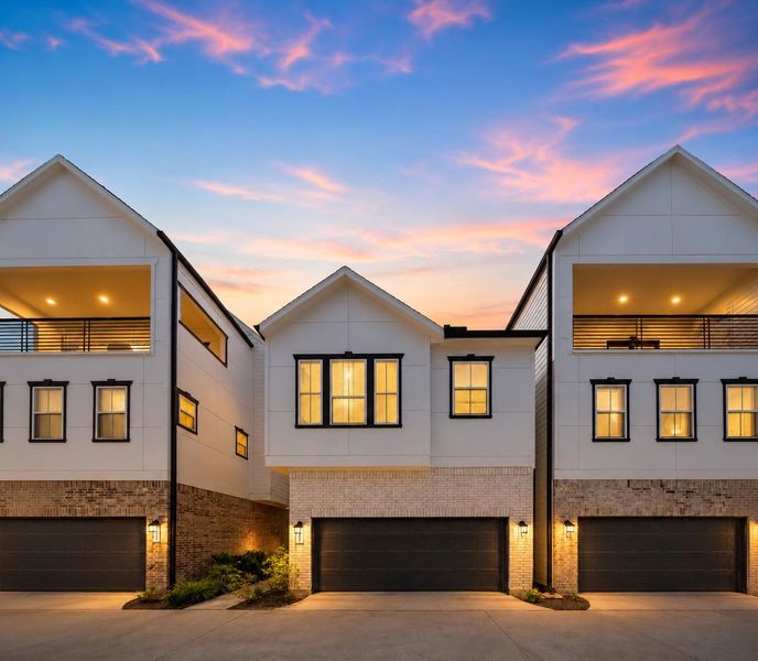 Front exterior of a new home in Commons at Ella Forest, Houston, TX, highlighting curb appeal (Image 2).