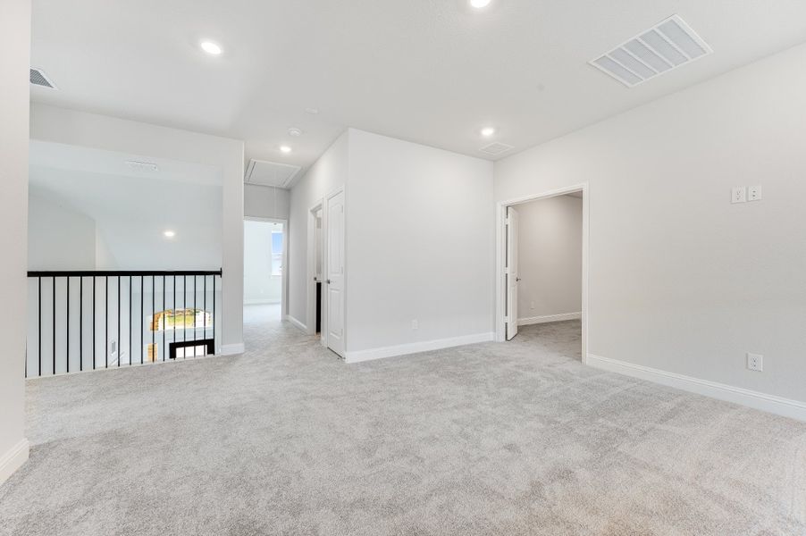 Representative unfurnished interior of a home built from the Amber by Taylor Morrison in Highland Lakes 60s, McKinney (Image 16). Representative unfurnished interior of a home built from the Amber by Taylor Morrison in Highland Lakes 60s, McKinney (Image 16).