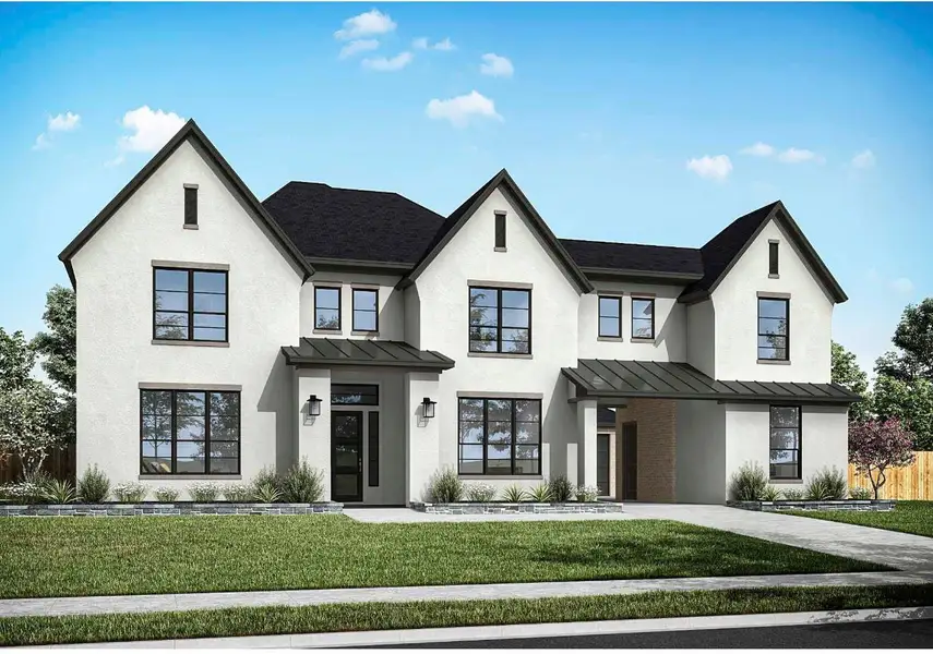 Front exterior of a new home in , Missouri City, TX, highlighting curb appeal (Image 1).