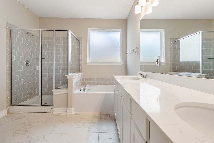 Primary bath. Note: Sample product photo - actual exterior and interior selections may vary by homesite