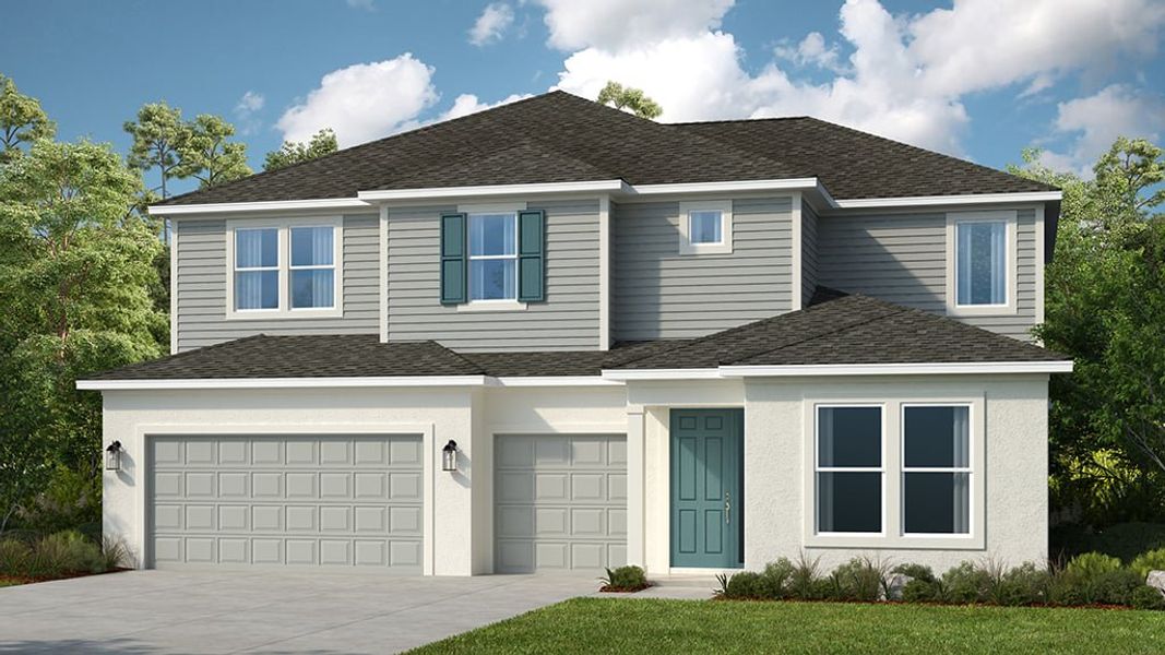Representative exterior photo of a completed home built from the Nantucket by Taylor Morrison in Skye Ranch Community Group Page, Sarasota, FL (Image 21). Representative exterior photo of a completed home built from the Nantucket by Taylor Morrison in Skye Ranch Community Group Page, Sarasota, FL (Image 21).