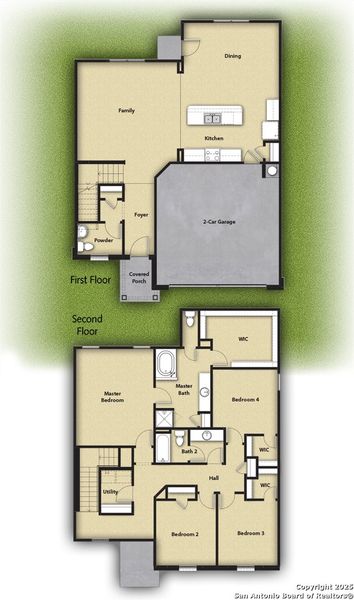 2D floor plan layout of this home in Preserve at Medina, Von Ormy, TX (Image 3).