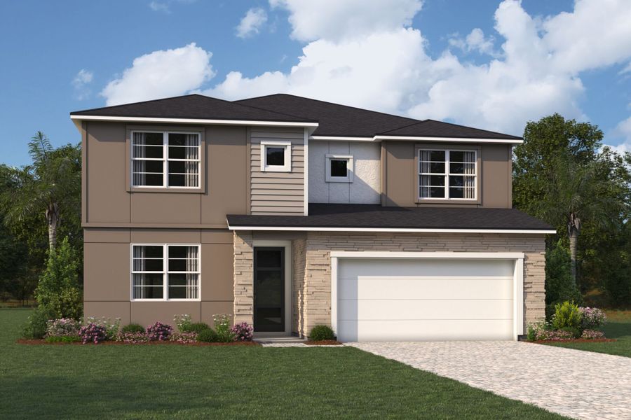 Representative exterior photo of a completed home built from the Myrtle by Mattamy Homes in Pasadena Ridge, Zephyrhills, FL (Image 4).