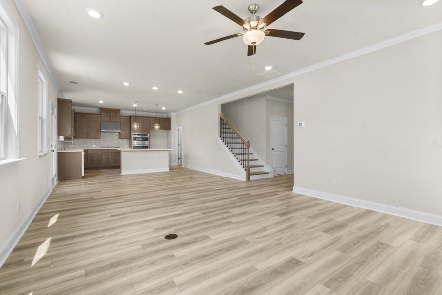 Representative unfurnished interior of a home built from the Kirkwood by Taylor Morrison in Falls Creek, Flowery Branch (Image 19). Representative unfurnished interior of a home built from the Kirkwood by Taylor Morrison in Falls Creek, Flowery Branch (Image 19).