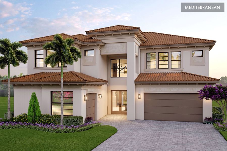 Representative exterior photo of a completed home built from the Olympus by GL Homes in Apex at Avenir, Palm Beach Gardens, FL (Image 13).