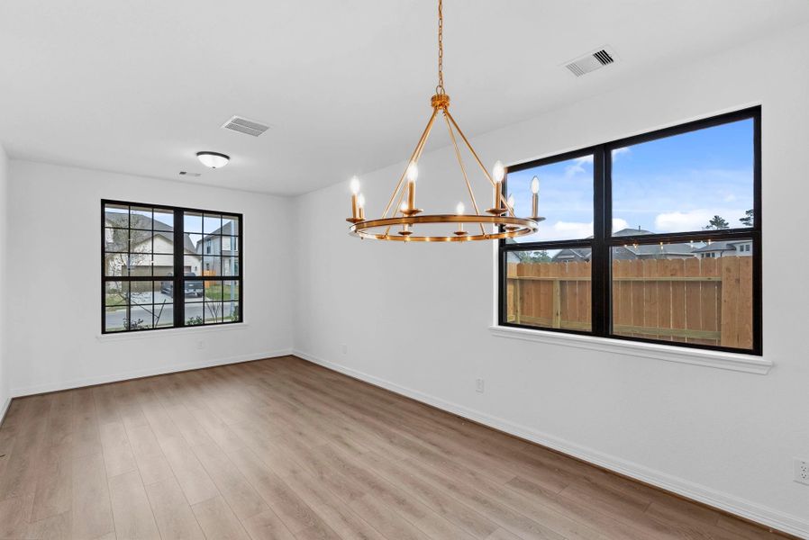 Dining space. Sample product photo. Actual exterior and interior selections may vary by homesite. Photo may be virtually staged. Dining space. Sample product photo. Actual exterior and interior selections may vary by homesite. Photo may be virtually staged.