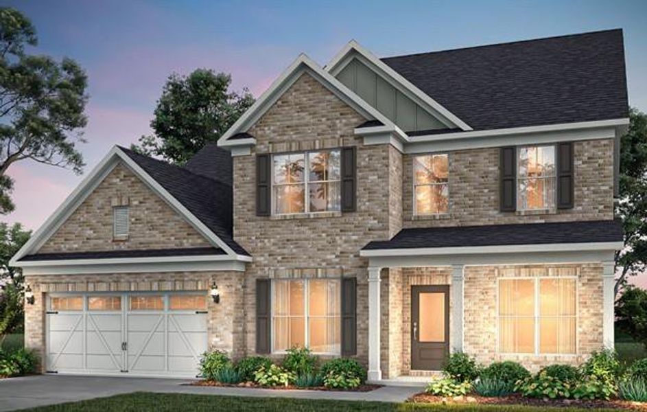 Front exterior of a new home in Arden, Cumming, GA, highlighting curb appeal (Image 1). Front exterior of a new home in Arden, Cumming, GA, highlighting curb appeal (Image 1).