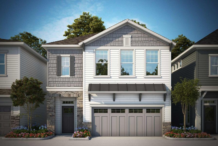 Representative exterior photo of a completed home built from the The Ethridge by David Weekley Homes in Revel Crossing at Wolf Ranch - The Panorama Collection, Colorado Springs, CO (Image 7).