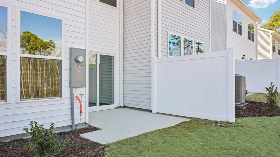 Exterior details and patio area of a home in Chapel Townes, Raleigh (Image 3).