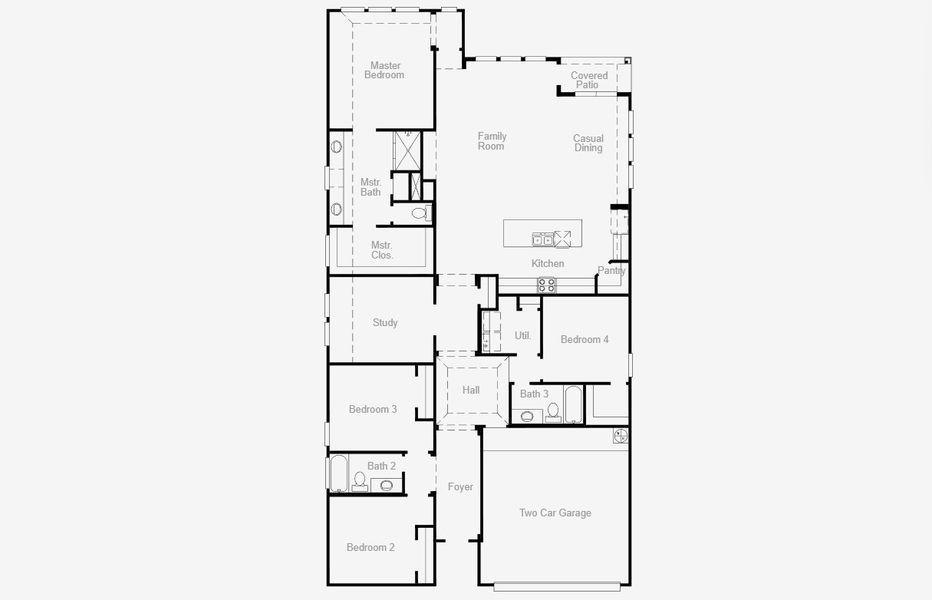 2D floor plan layout for the Somerset by Coventry Homes in Highland Village 50' and 55', Georgetown, TX (Image 1). 2D floor plan layout for the Somerset by Coventry Homes in Highland Village 50' and 55', Georgetown, TX (Image 1).