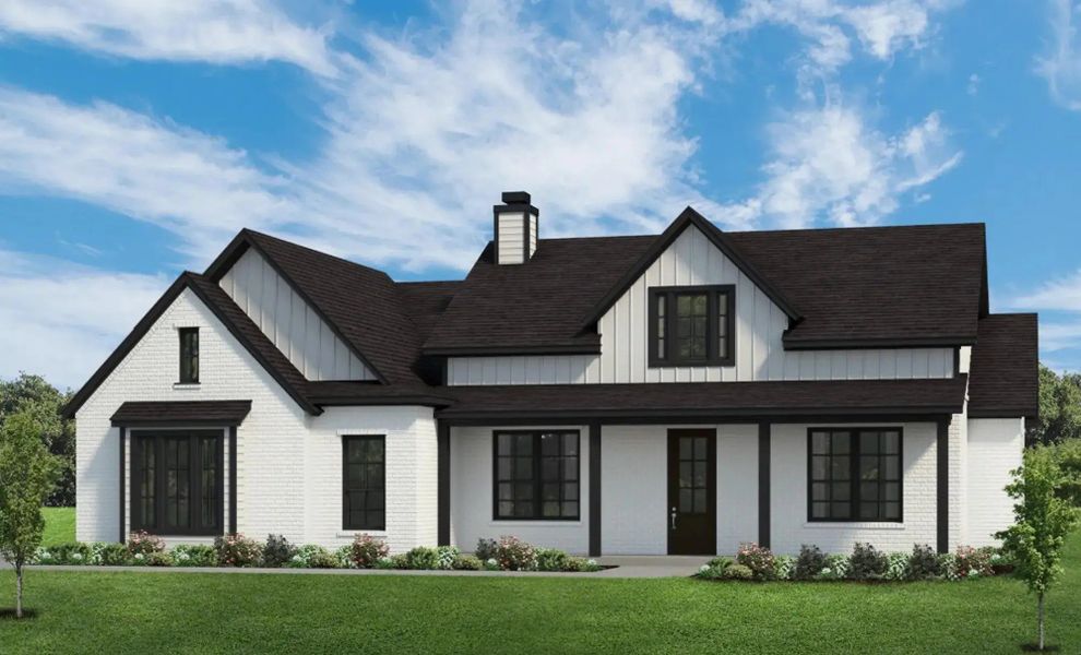 Representative exterior photo of a completed home built from the The Paxton by Elmwood Custom Homes in Waterfall Ranch Estates, Waxahachie, TX (Image 8).