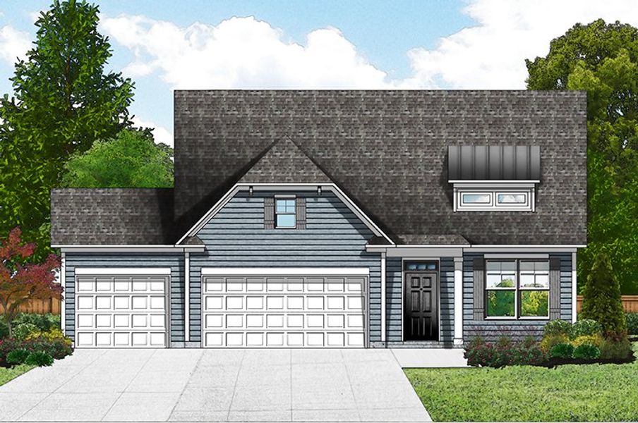 Elevation C - 3 Car Garage