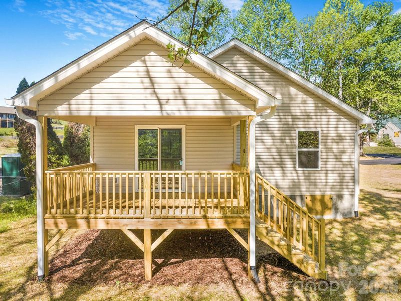 Exterior details and patio area of a home in , Waynesville (Image 21).