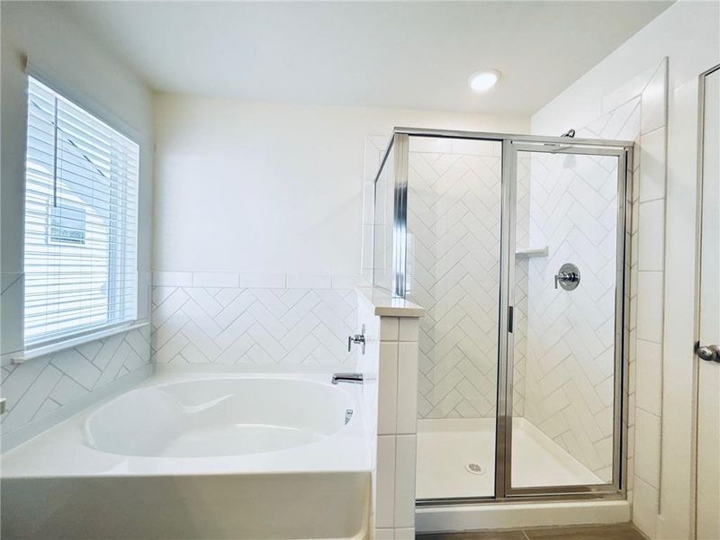 Bathroom with independent shower and bath