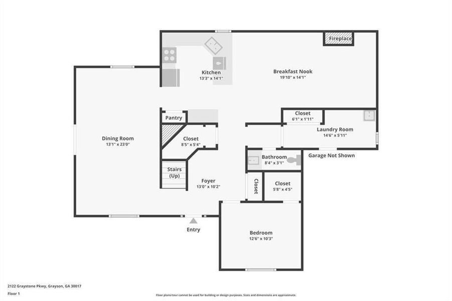2D floor plan layout of this home in , Grayson, GA (Image 3).