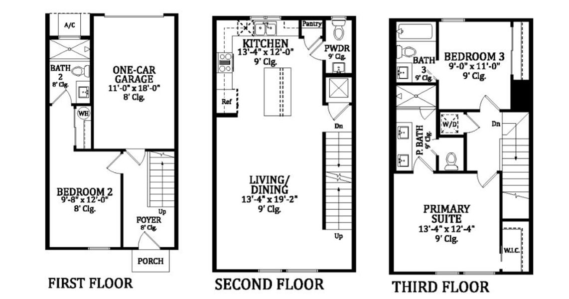 2D floor plan layout for the Iris by Breeze Homes in Johnson Commons, Jacksonville, FL (Image 3). 2D floor plan layout for the Iris by Breeze Homes in Johnson Commons, Jacksonville, FL (Image 3).