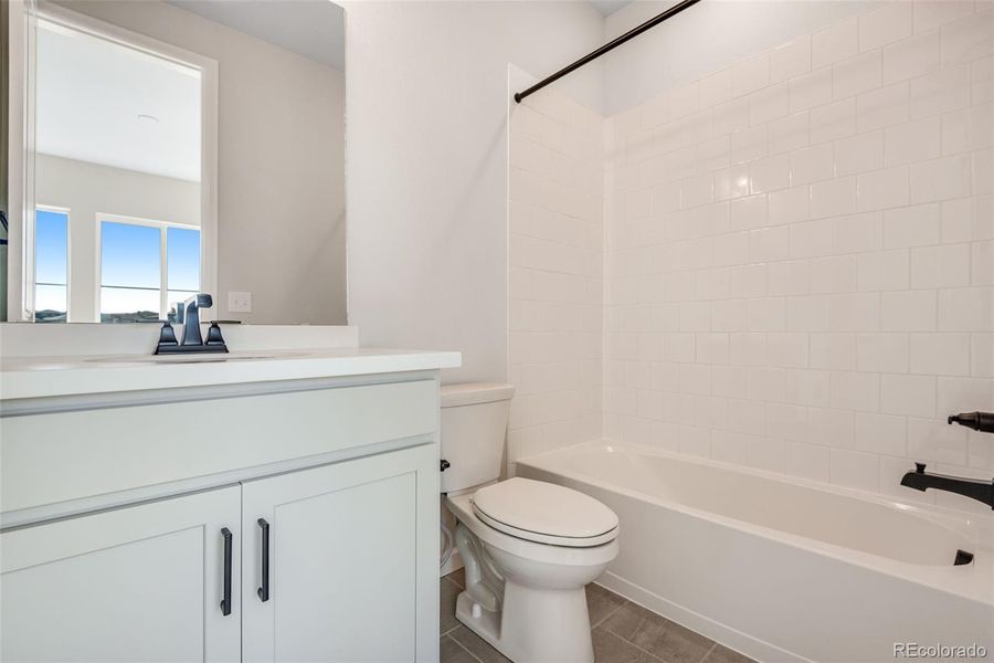 Furnished interior view inside a new home in Wild Oak at The Canyons, Castle Pines (Image 8). Furnished interior view inside a new home in Wild Oak at The Canyons, Castle Pines (Image 8).