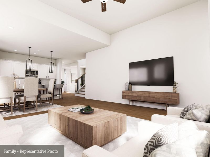 Furnished interior view inside a new home in The Woodlands Hills - Reserve Collection, Willis (Image 9).