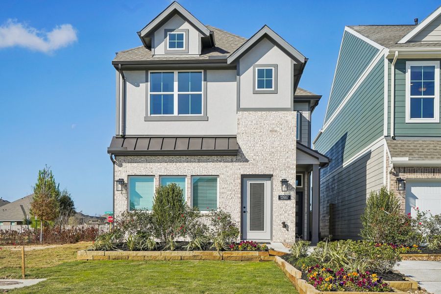 Representative exterior photo of a completed home built from the Versailles – Chateau Collection by Chesmar Homes in Bridgeland, Cypress, TX (Image 22).