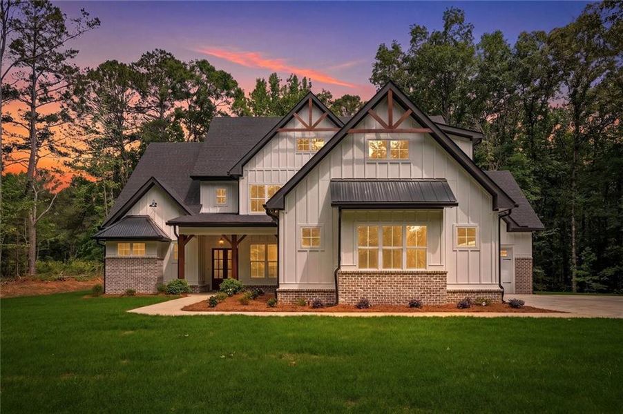 Front exterior of a new home in , Covington, GA, highlighting curb appeal (Image 32).