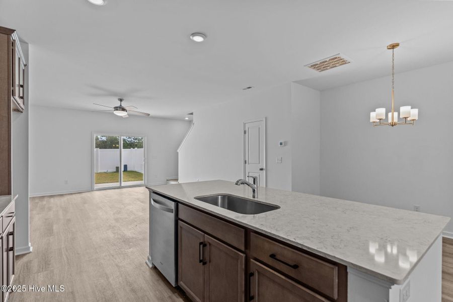 Furnished interior view inside a new home in Coastal Haven Townes, Leland (Image 11).