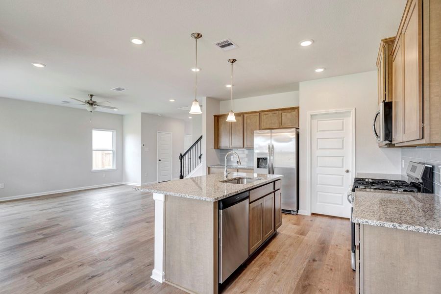 The Oriole II- Kitchen and Family Room. The Oriole II- Kitchen and Family Room.