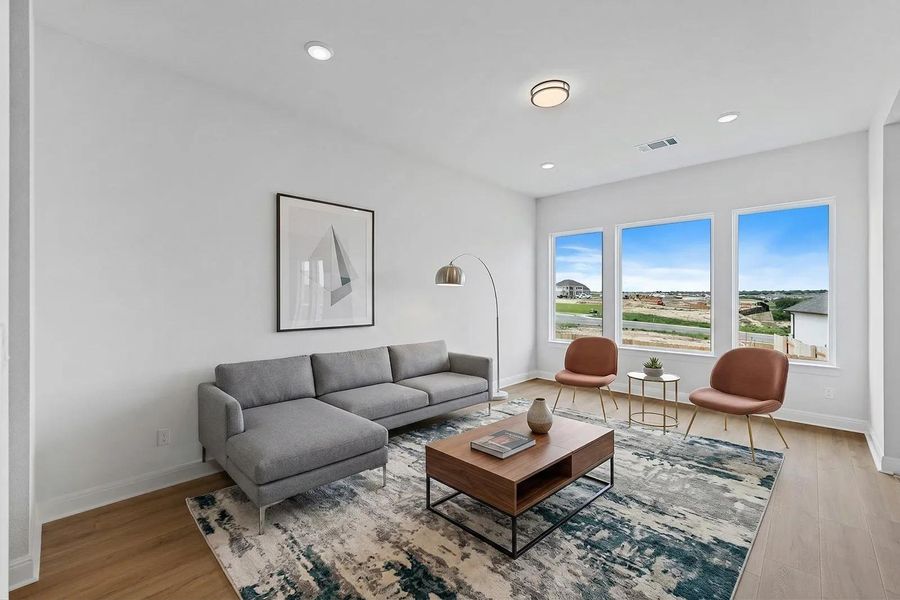 Furnished interior view inside a new home in Lariat - 80', Liberty Hill (Image 8).