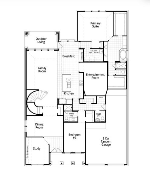 2D floor plan layout for the 223 by Highland Homes in Hallie's Cove, Schertz, TX (Image 5). 2D floor plan layout for the 223 by Highland Homes in Hallie's Cove, Schertz, TX (Image 5).