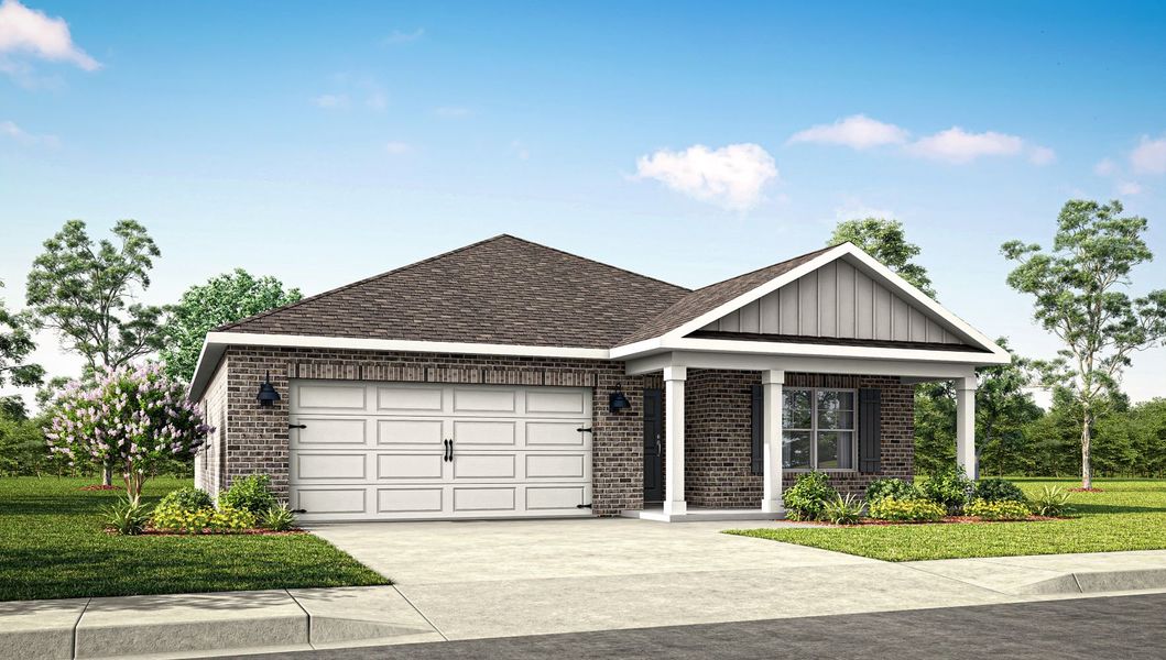 Front exterior of a new home in Bailey Park, Fayetteville, TN, highlighting curb appeal (Image 1). Front exterior of a new home in Bailey Park, Fayetteville, TN, highlighting curb appeal (Image 1).