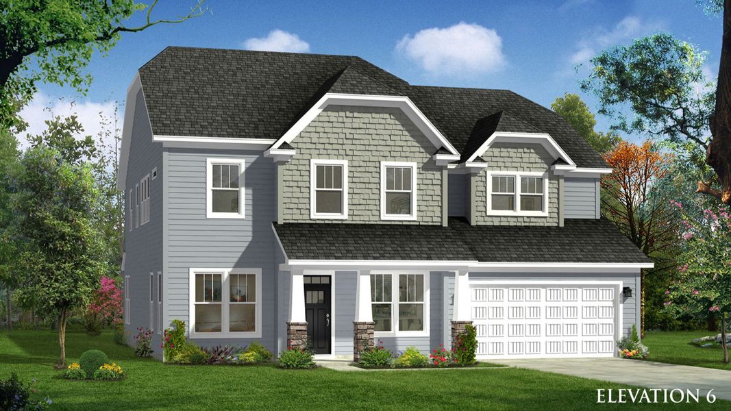 Representative exterior photo of a completed home built from the Stonehaven by DRB Homes in Pinebrook, Woodruff, SC (Image 18).