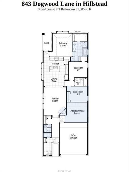 2D floor plan layout of this home in Hillstead, Lavon, TX (Image 3).