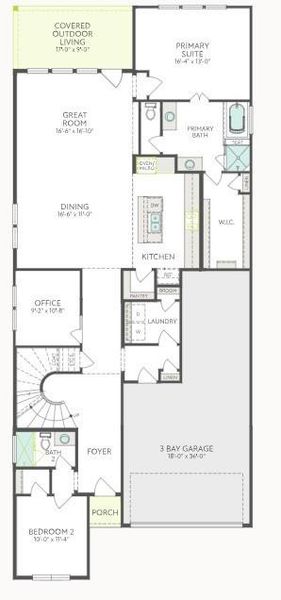 2D floor plan layout of this home in Pecan Ridge, Fulshear, TX (Image 3).