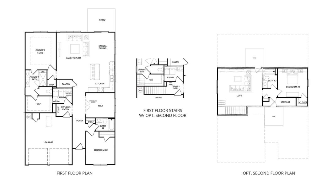 2D floor plan layout for the Florence by Brock Built in The Reserve at Bells Ferry, Kennesaw, GA (Image 3).
