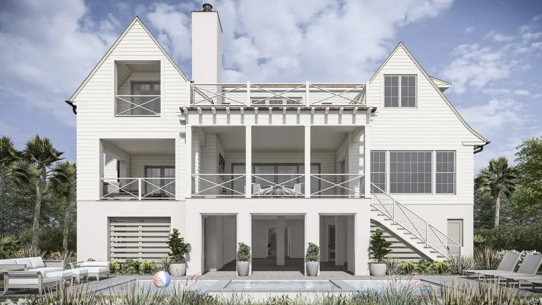 Front exterior of a new home in , Sullivan's Island, SC, highlighting curb appeal (Image 5). Front exterior of a new home in , Sullivan's Island, SC, highlighting curb appeal (Image 5).
