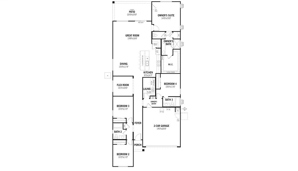 2D floor plan layout for the Sepia by Mattamy Homes in Rosewood Heights, San Tan Valley, AZ (Image 3). 2D floor plan layout for the Sepia by Mattamy Homes in Rosewood Heights, San Tan Valley, AZ (Image 3).