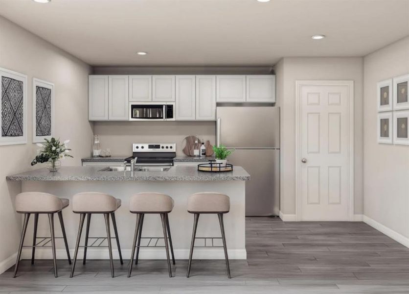 Furnished interior view inside a new home in Waterside at Cedar Creek, Abilene (Image 3).