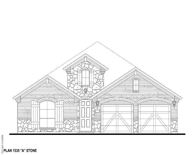 Plan 1535 Elevation A w/ Stone