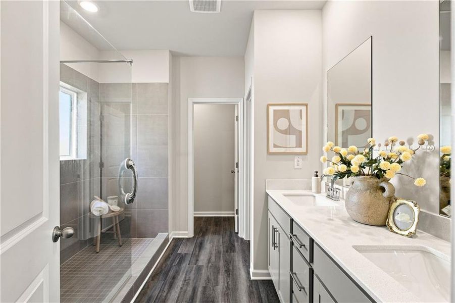 Furnished interior view inside a new home in Parkside at Grayson, Grayson (Image 29).